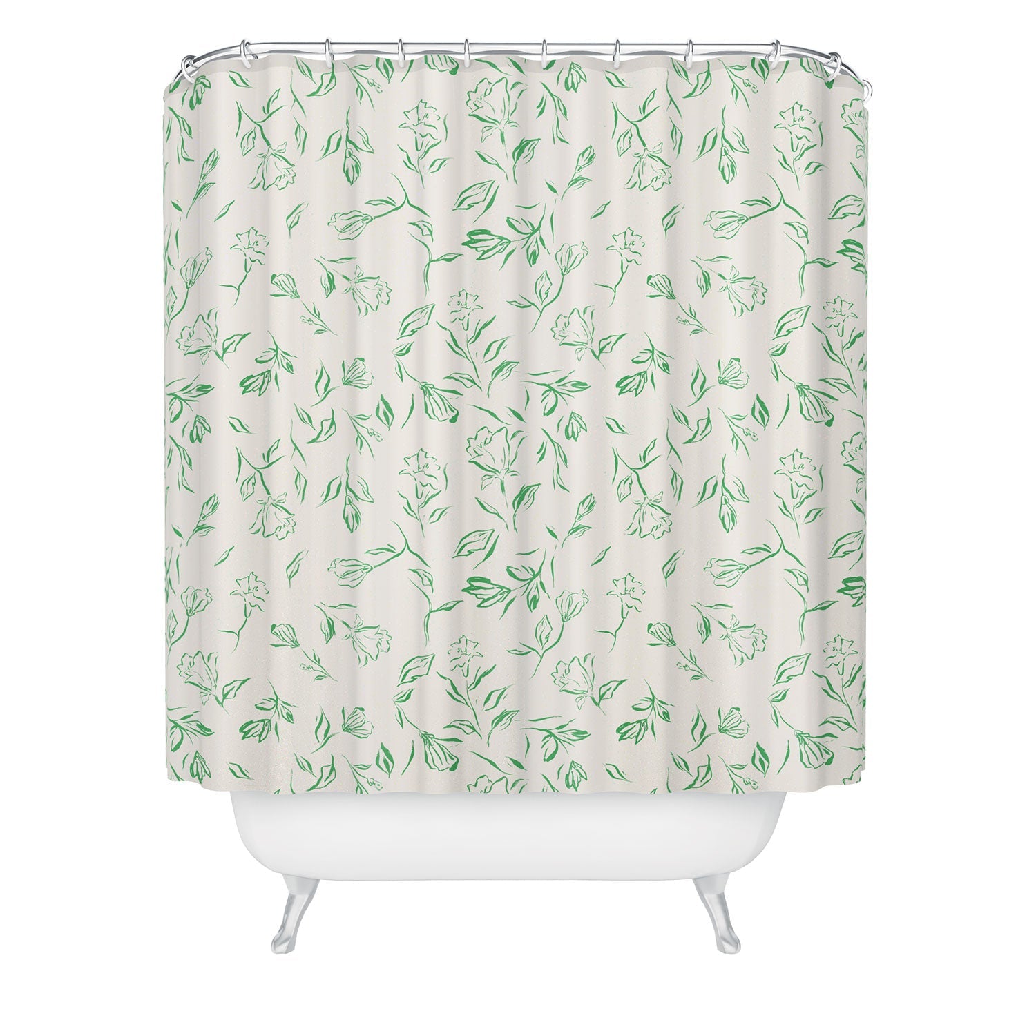 LouBruzzoni Romantic green Shower Curtain