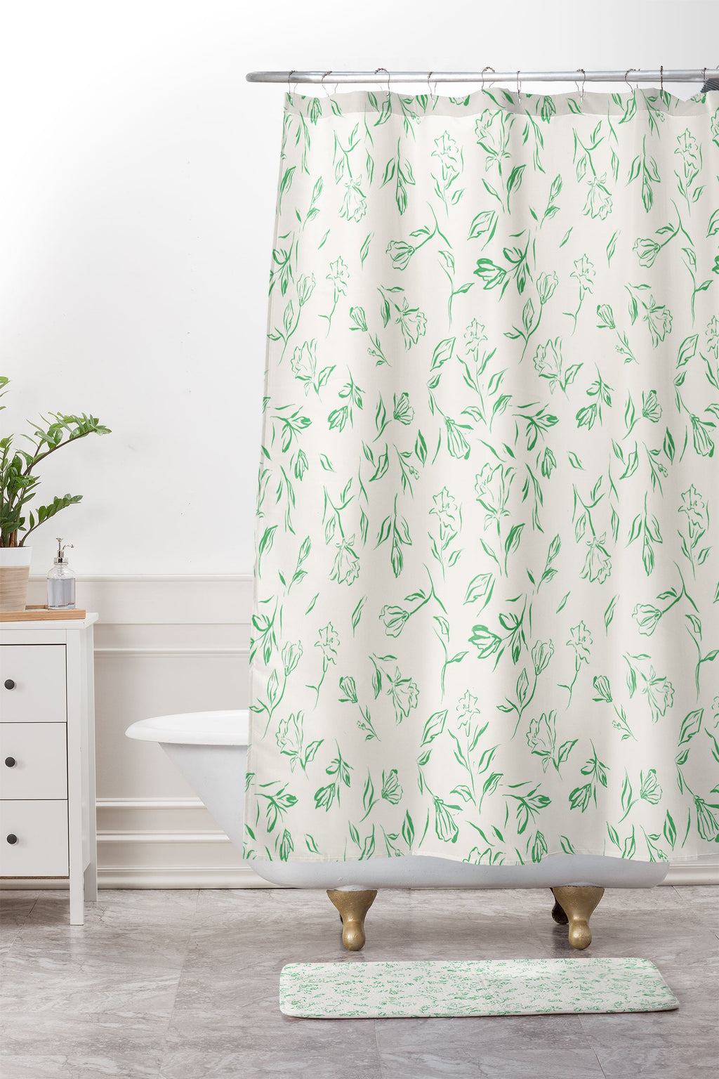 LouBruzzoni Romantic green Memory Foam Bath Mat