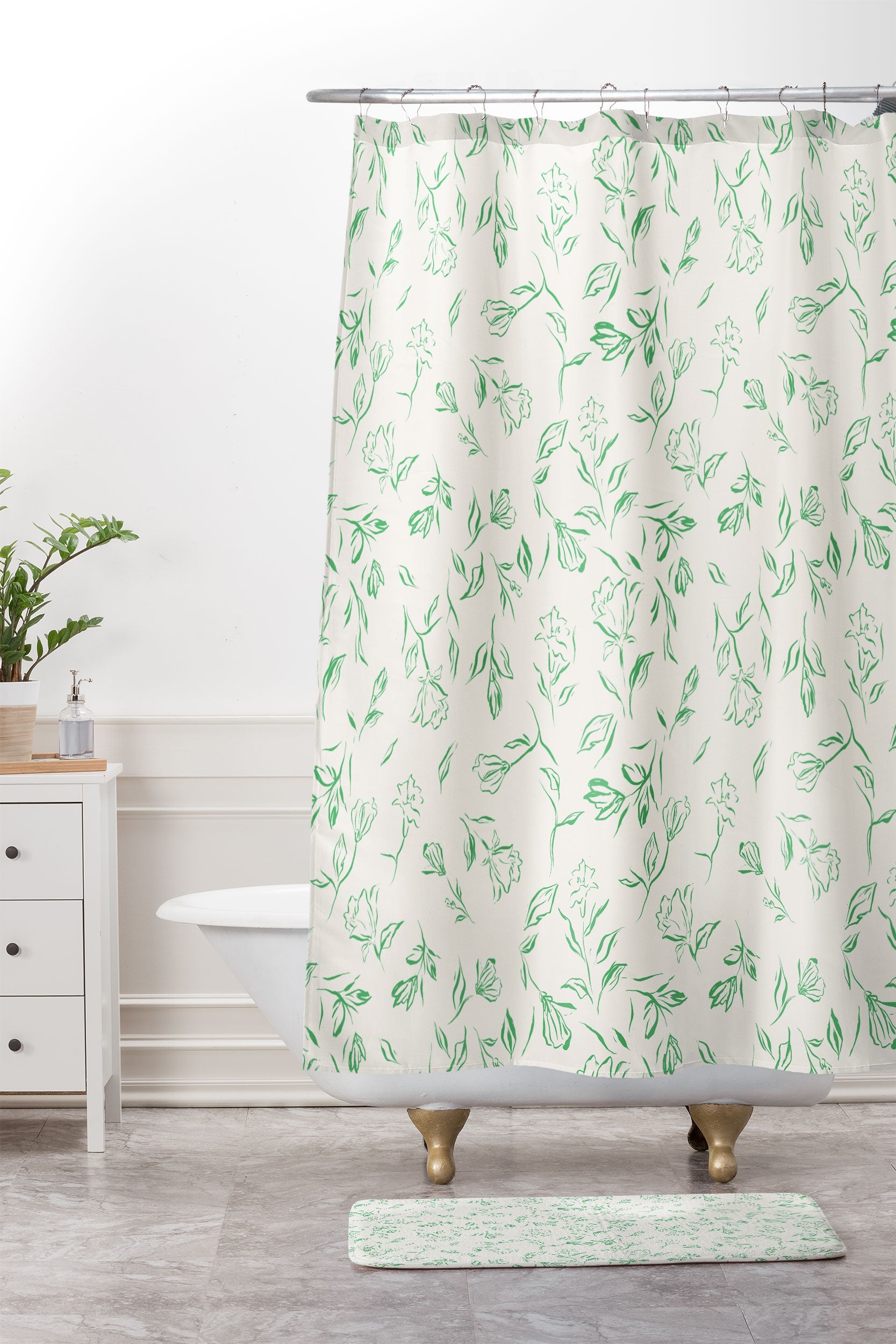 LouBruzzoni Romantic green Memory Foam Bath Mat
