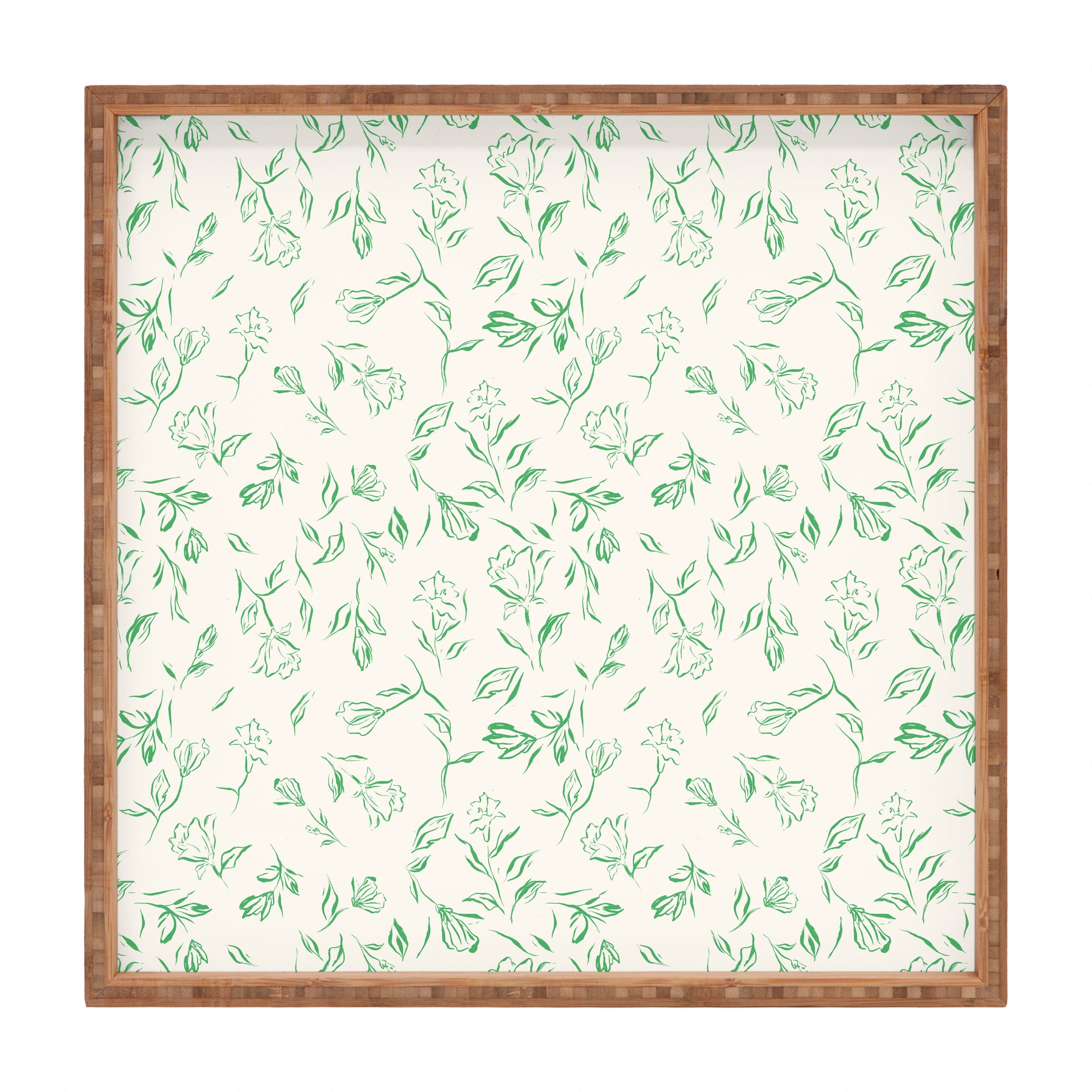 LouBruzzoni Romantic green Square Tray