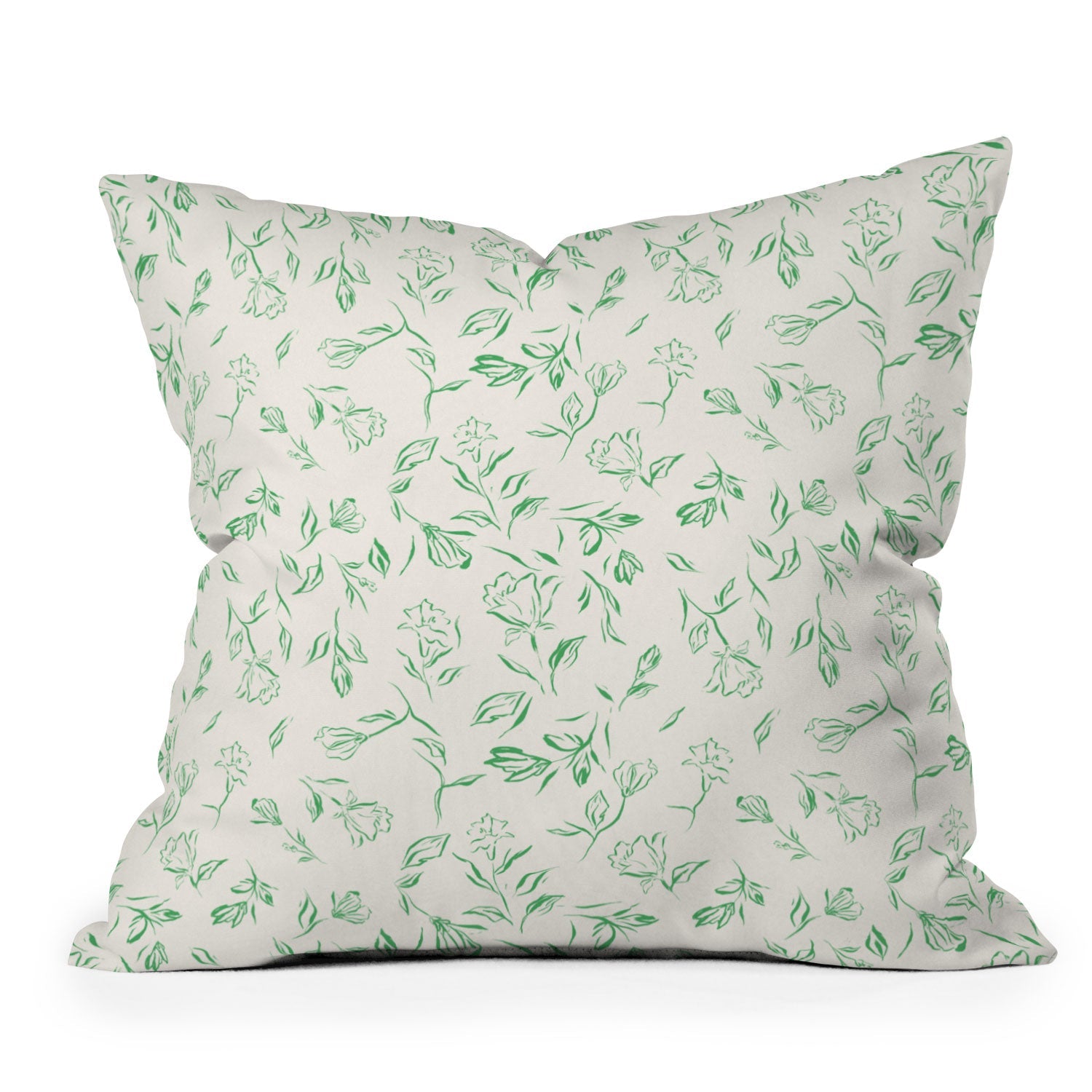 LouBruzzoni Romantic green Outdoor Throw Pillow