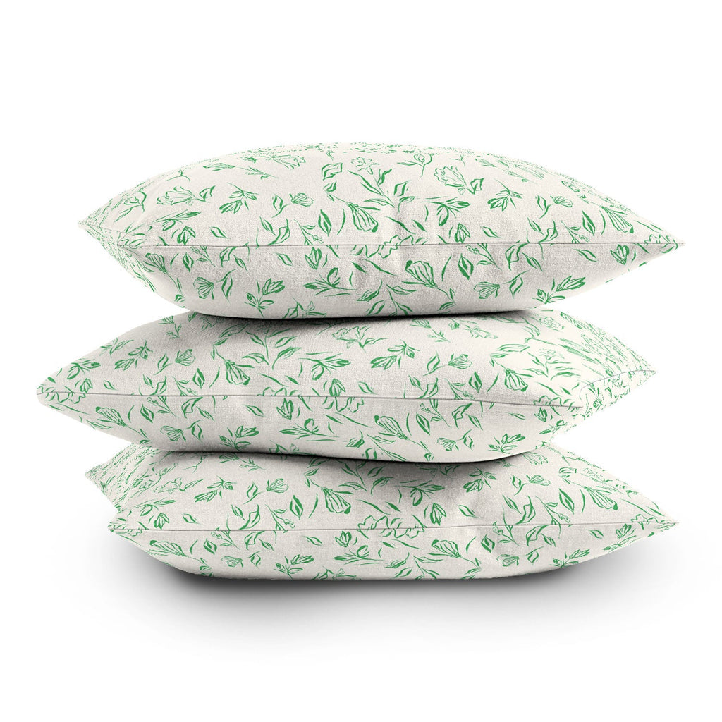 LouBruzzoni Romantic green Outdoor Throw Pillow