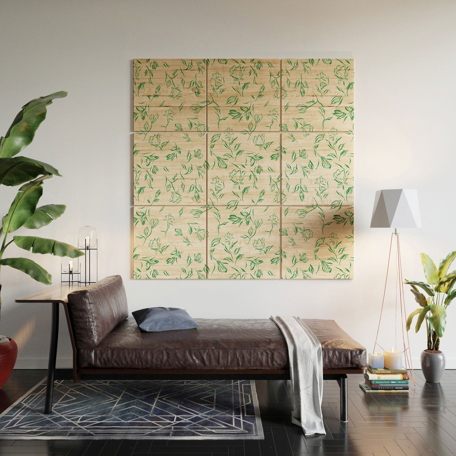 LouBruzzoni Romantic green Wood Wall Mural