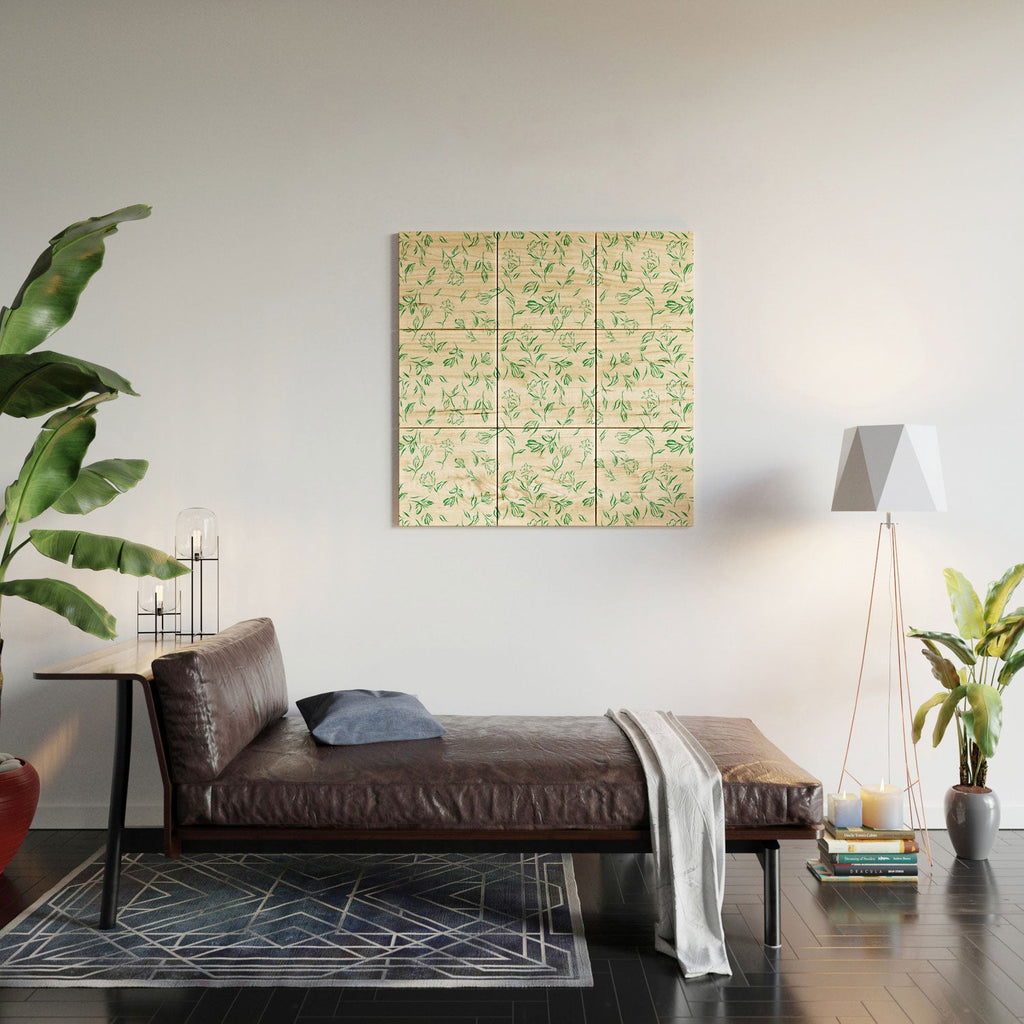 LouBruzzoni Romantic green Wood Wall Mural