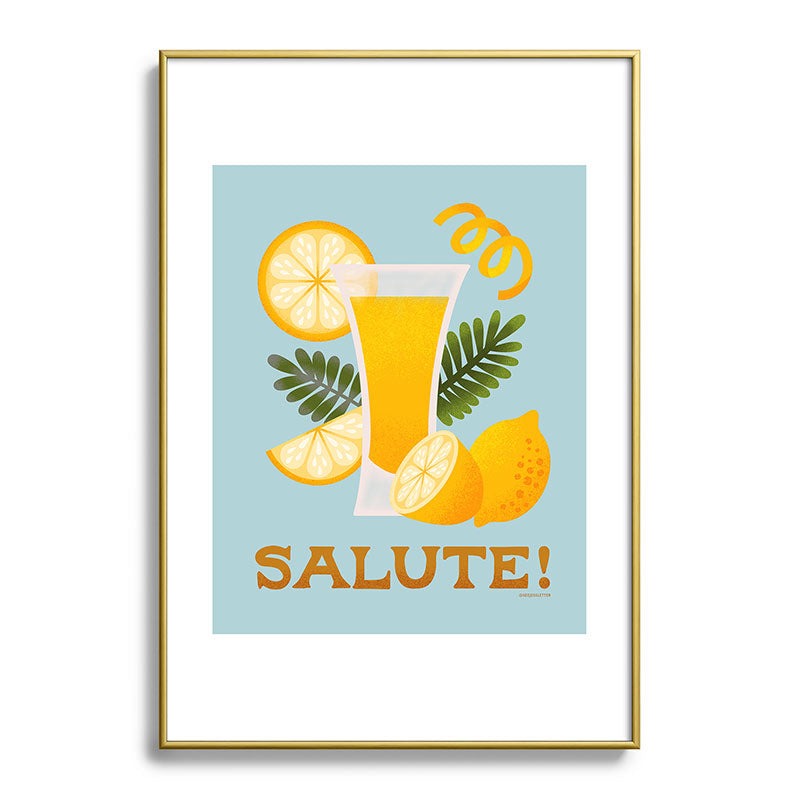 Jessica Molina Limoncello Cocktail Metal Framed Art Print