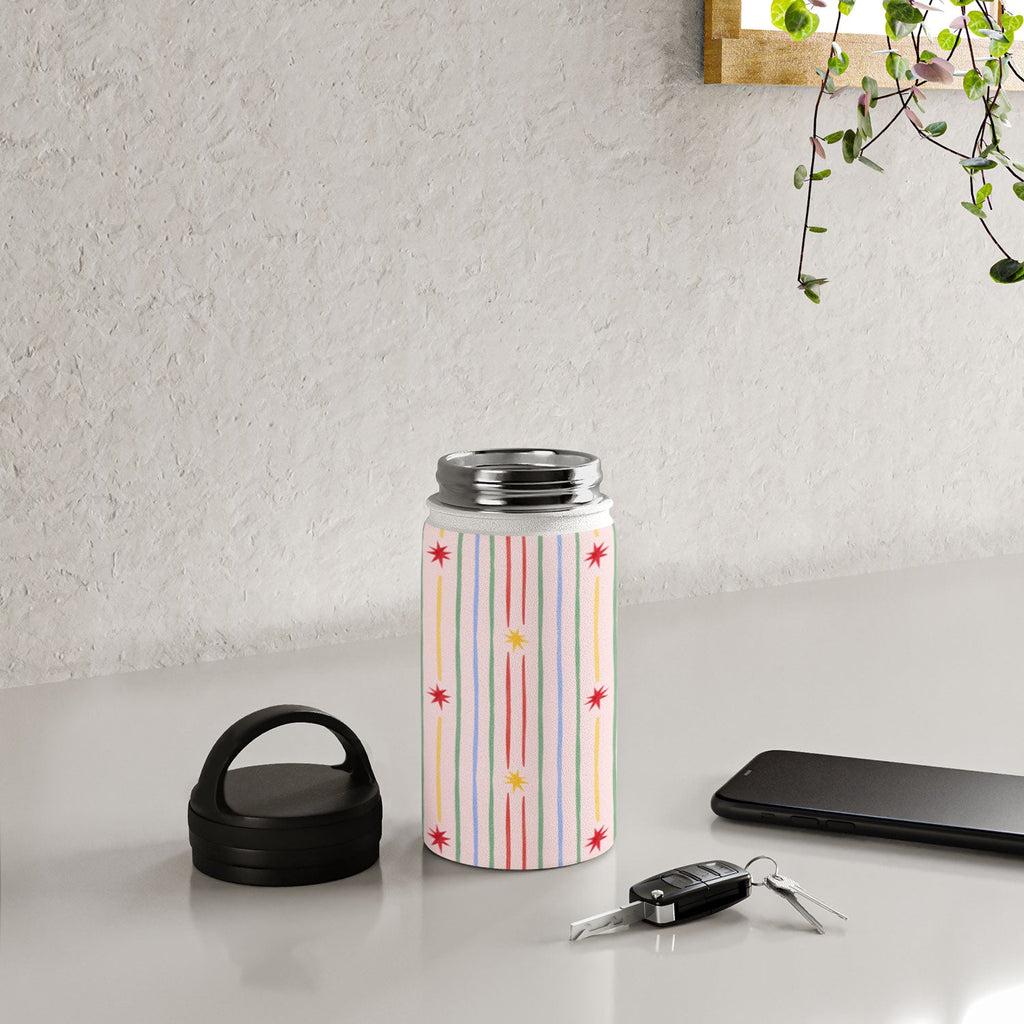 Love_Ryming Festive Starry Stripes Water Bottle
