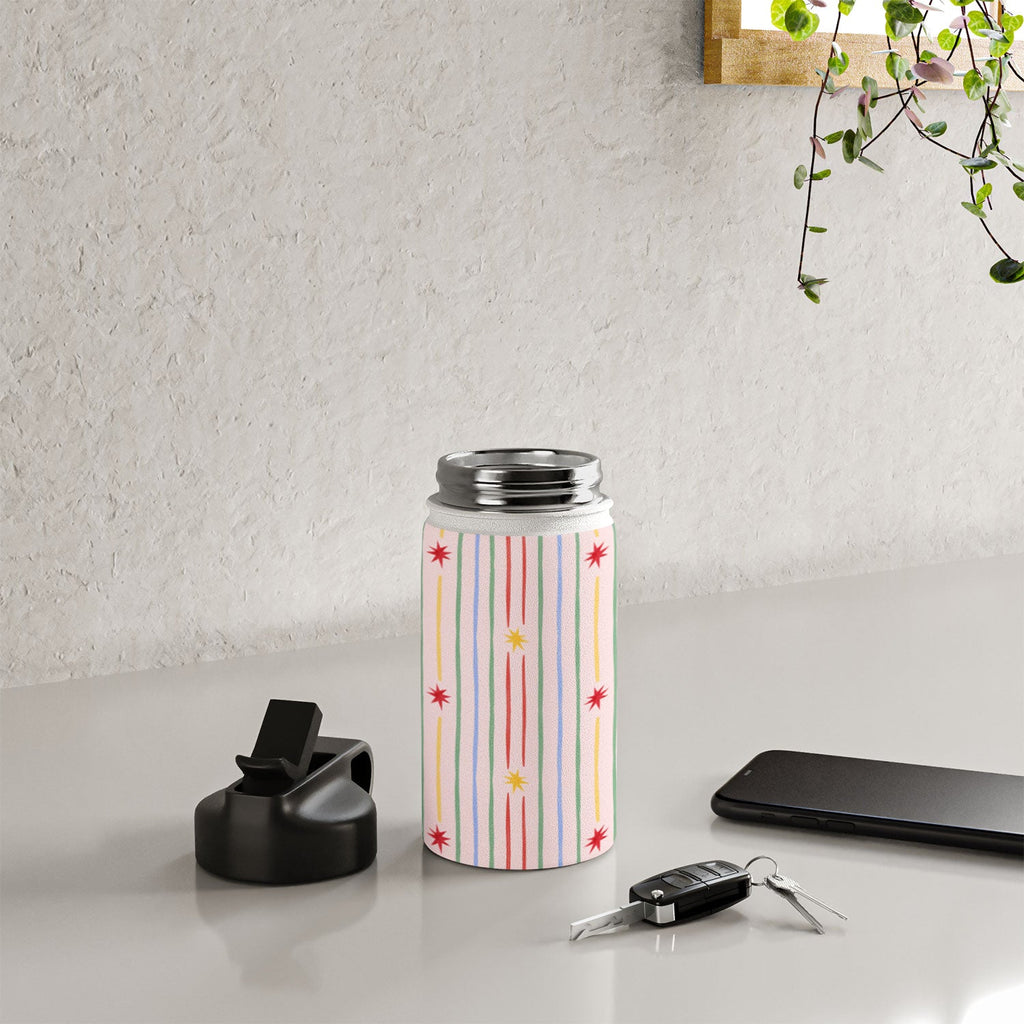 Love_Ryming Festive Starry Stripes Water Bottle
