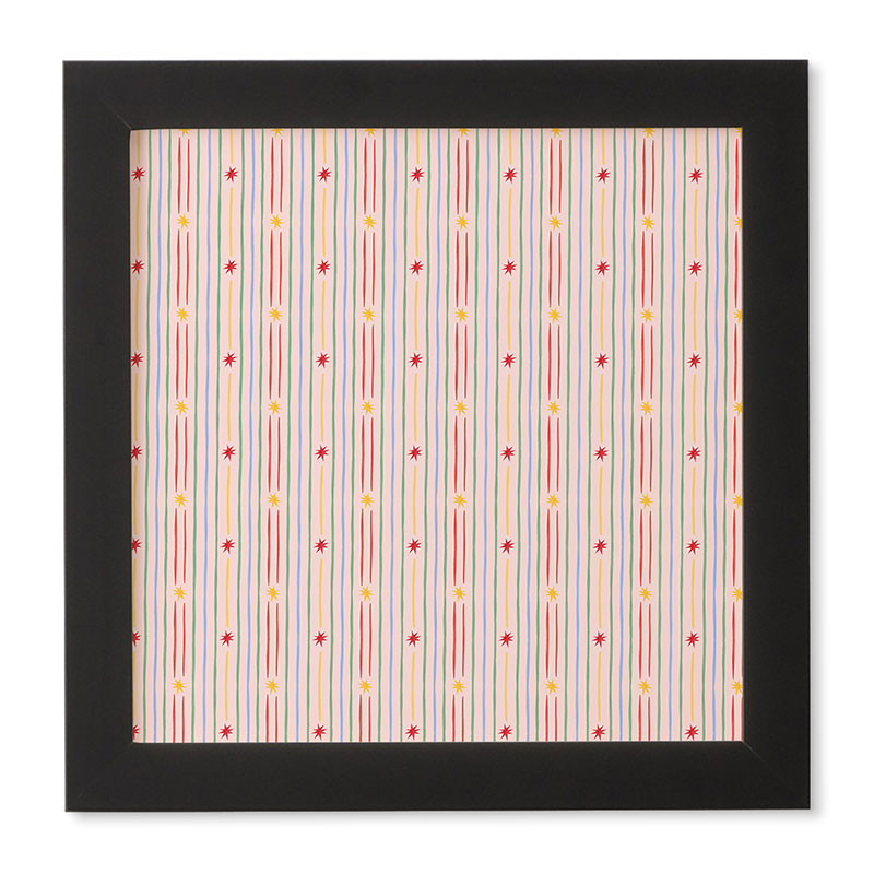 Love_Ryming Festive Starry Stripes Framed Wall Art