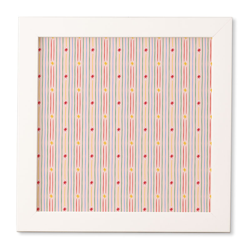 Love_Ryming Festive Starry Stripes Framed Wall Art