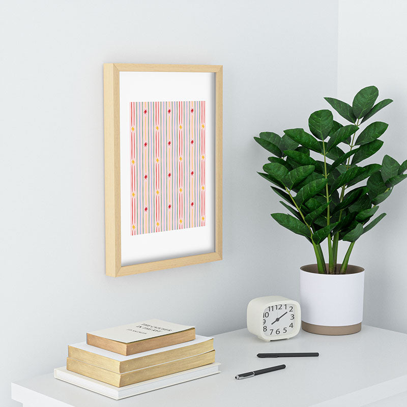 Love_Ryming Festive Starry Stripes Recessed Framing Rectangle