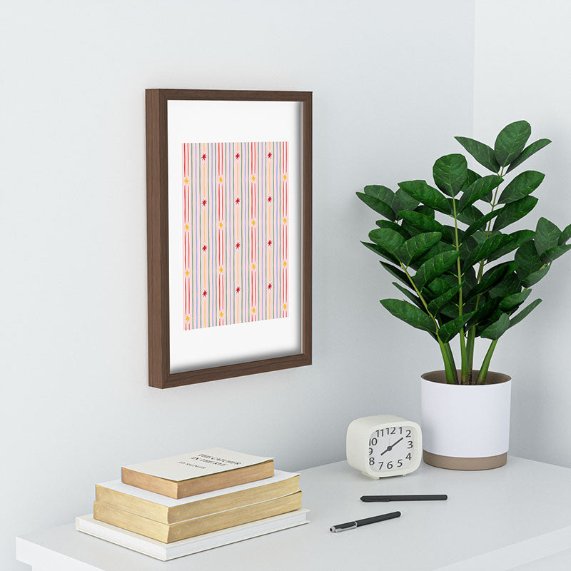 Love_Ryming Festive Starry Stripes Recessed Framing Rectangle
