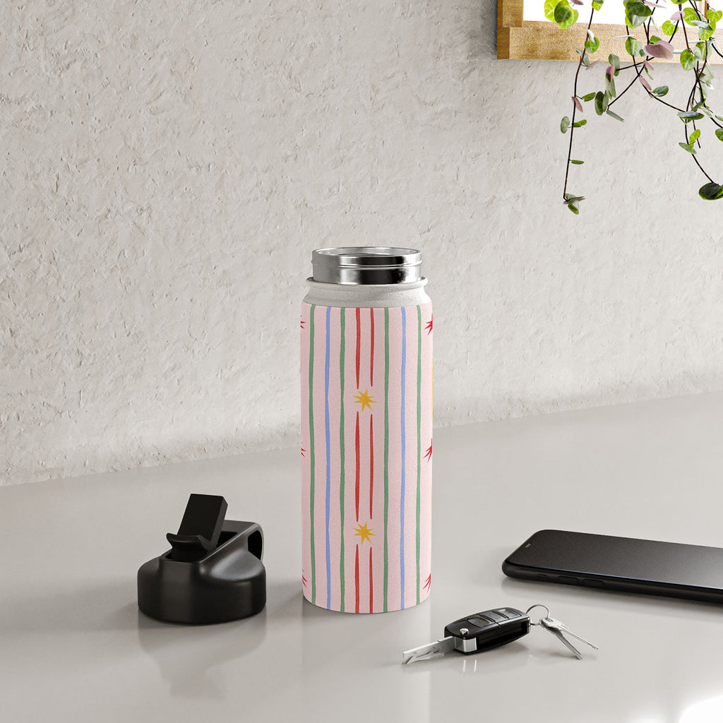 Love_Ryming Festive Starry Stripes Water Bottle