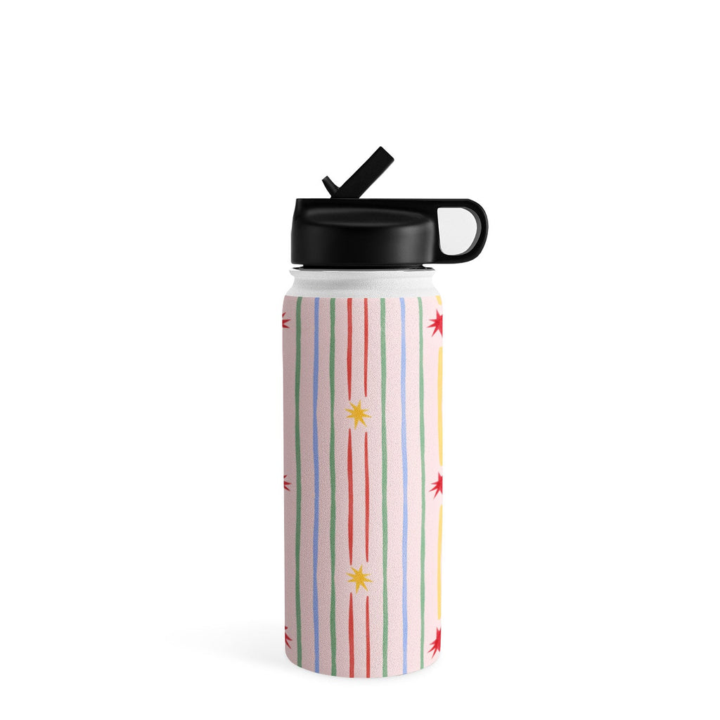 Love_Ryming Festive Starry Stripes Water Bottle