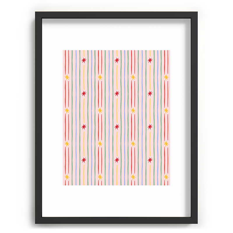 Love_Ryming Festive Starry Stripes Recessed Framing Rectangle