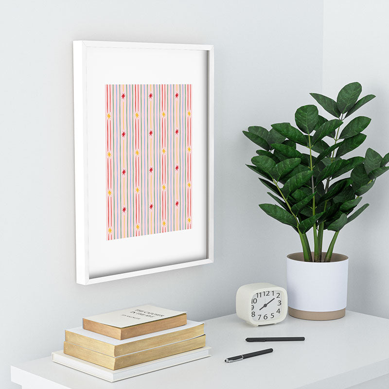 Love_Ryming Festive Starry Stripes Recessed Framing Rectangle