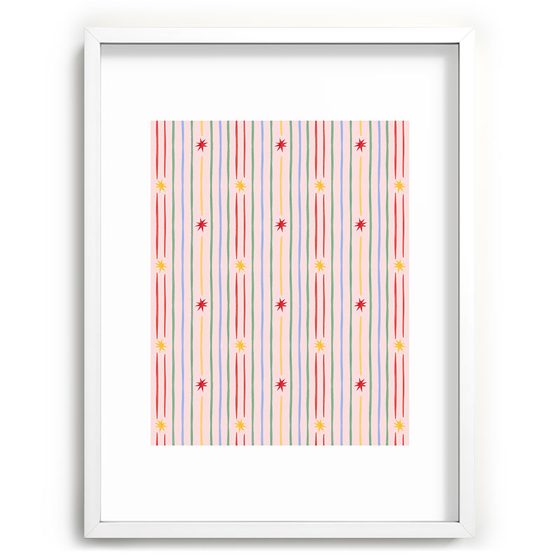 Love_Ryming Festive Starry Stripes Recessed Framing Rectangle