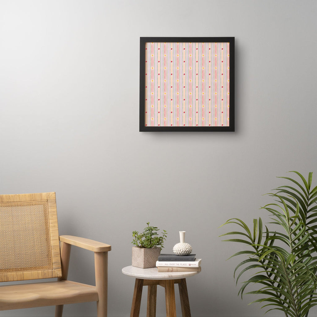 Love_Ryming Festive Starry Stripes Framed Wall Art