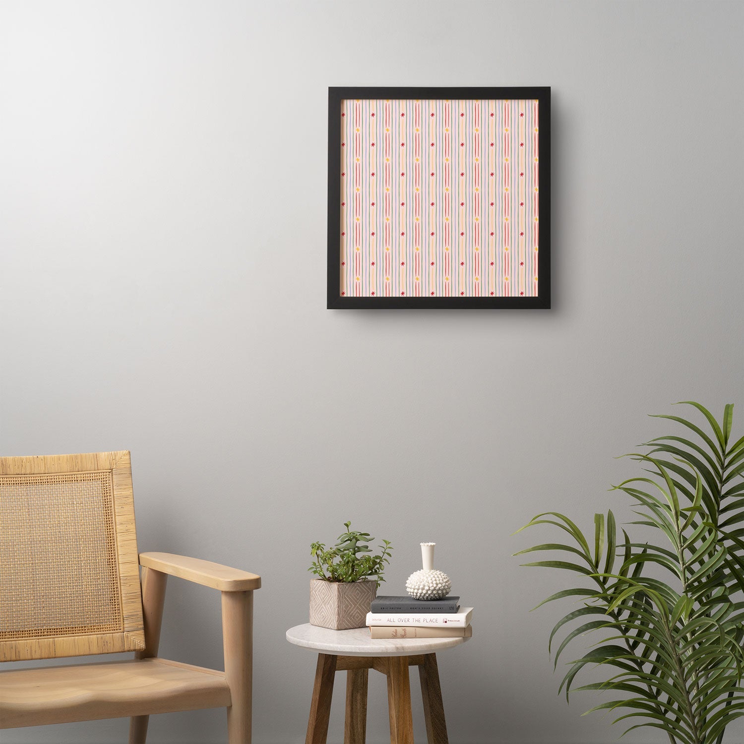 Love_Ryming Festive Starry Stripes Framed Wall Art