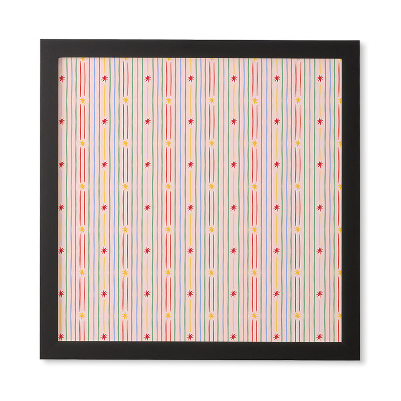 Love_Ryming Festive Starry Stripes Framed Wall Art