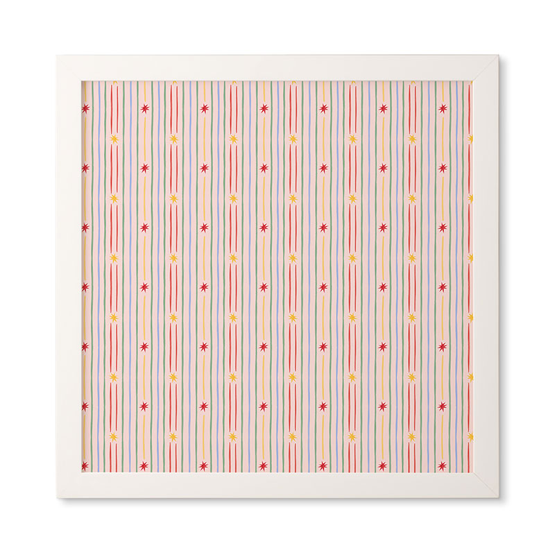 Love_Ryming Festive Starry Stripes Framed Wall Art