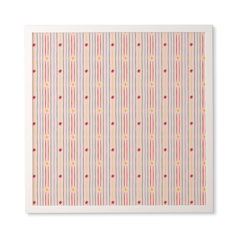 Love_Ryming Festive Starry Stripes Framed Wall Art