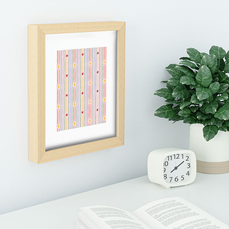 Love_Ryming Festive Starry Stripes Recessed Framing Rectangle