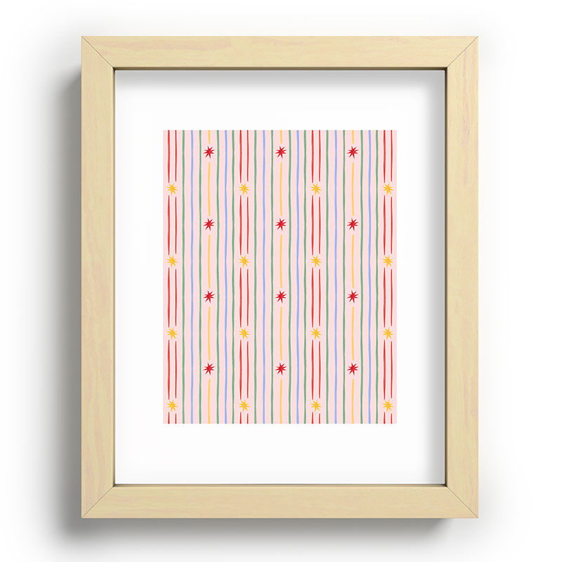 Love_Ryming Festive Starry Stripes Recessed Framing Rectangle