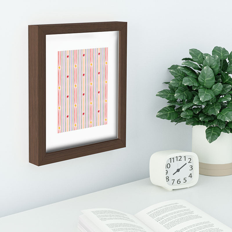 Love_Ryming Festive Starry Stripes Recessed Framing Rectangle