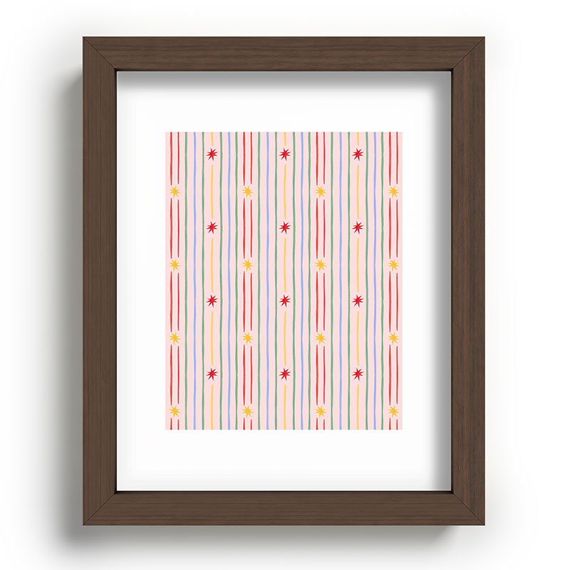 Love_Ryming Festive Starry Stripes Recessed Framing Rectangle