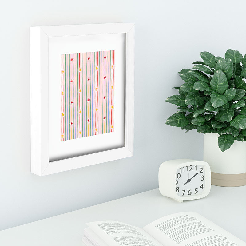 Love_Ryming Festive Starry Stripes Recessed Framing Rectangle