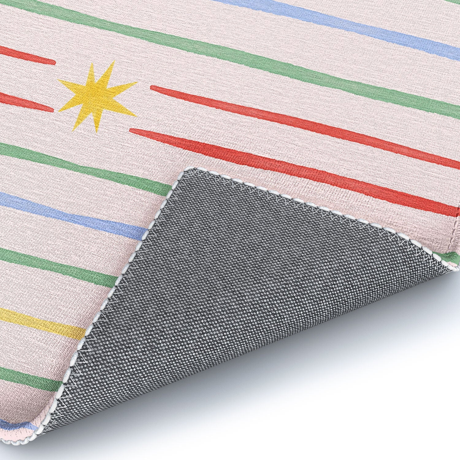 Love_Ryming Festive Starry Stripes Area Rug