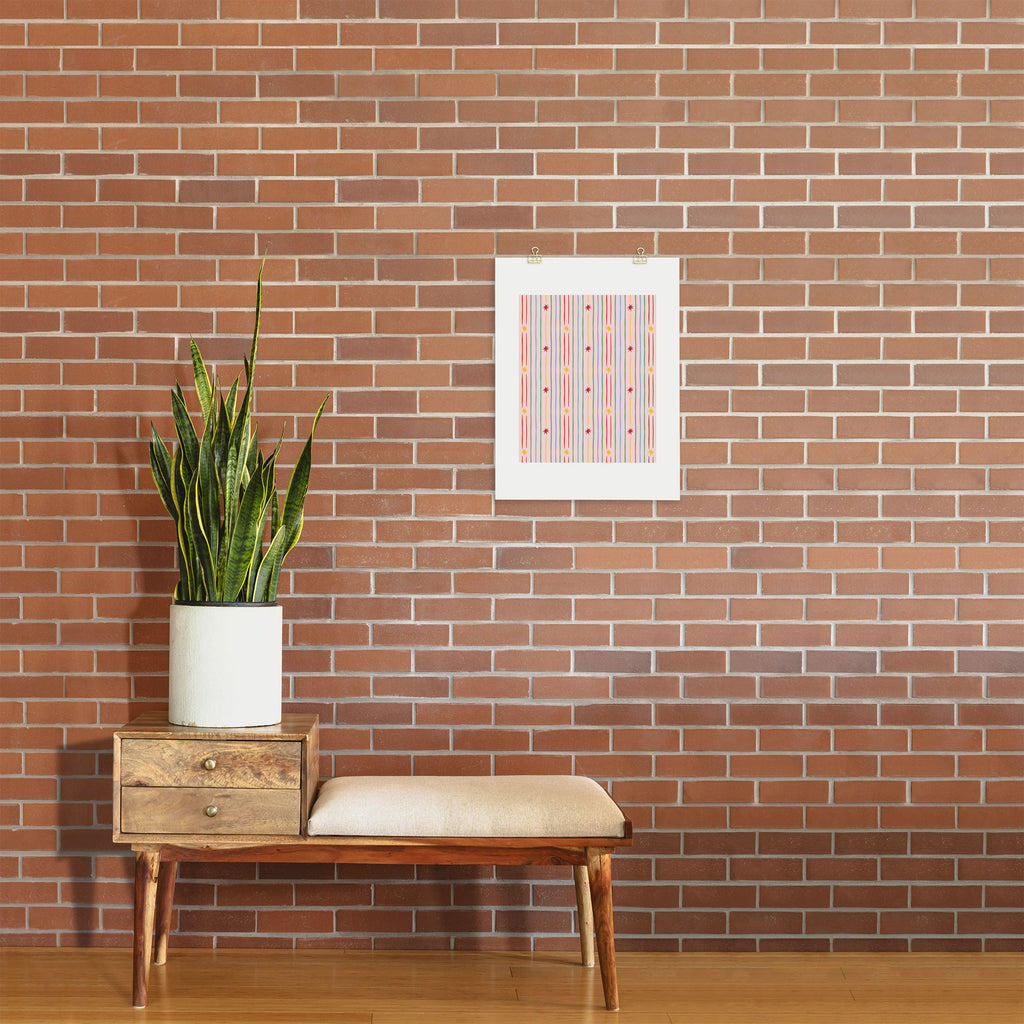 Love_Ryming Festive Starry Stripes Art Print