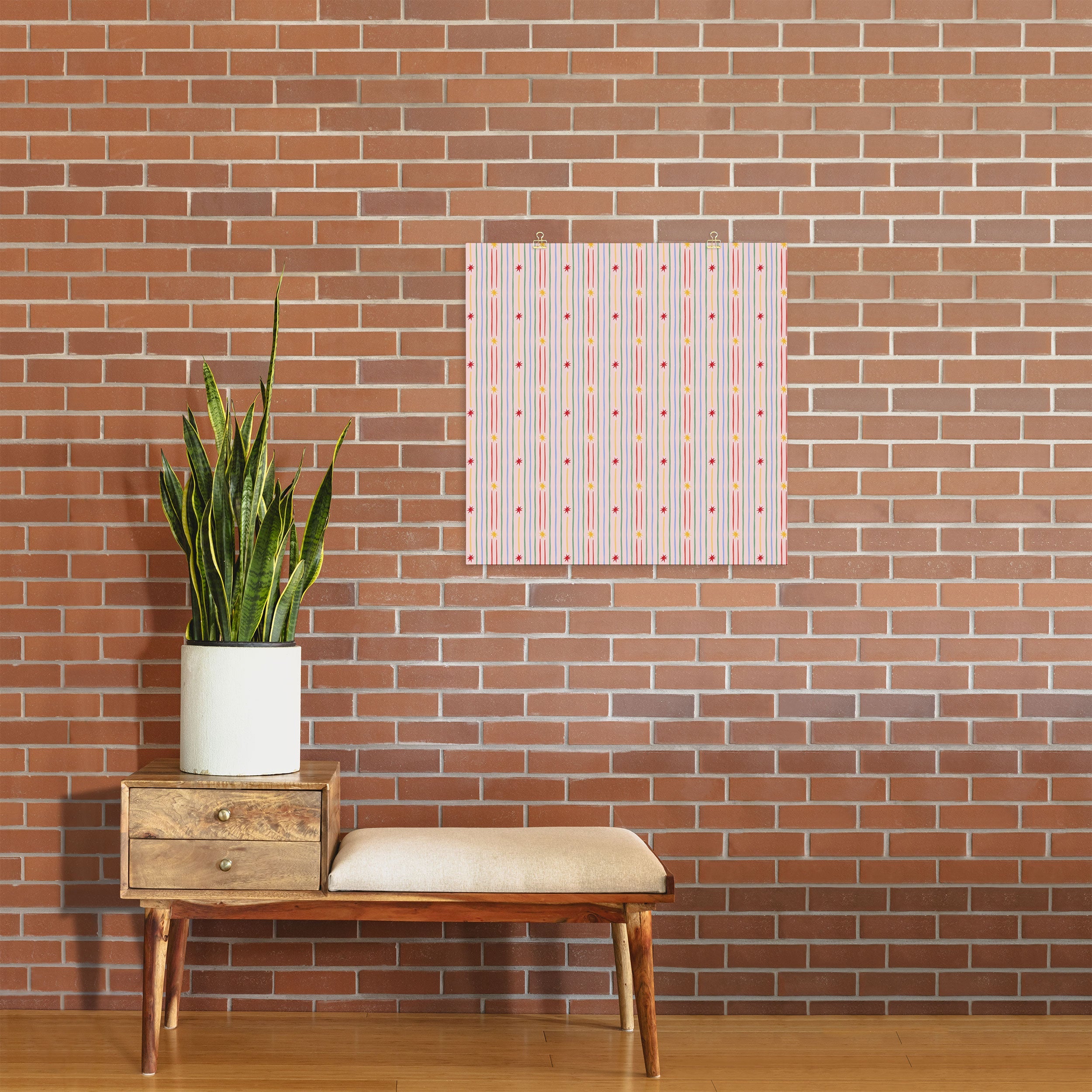 Love_Ryming Festive Starry Stripes Art Print