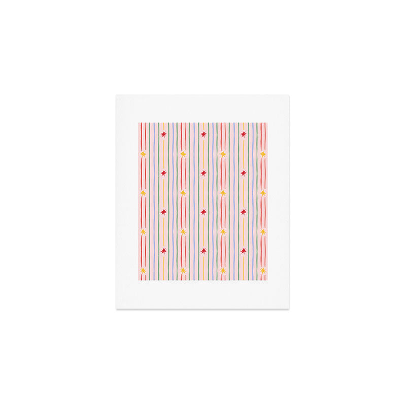 Love_Ryming Festive Starry Stripes Art Print