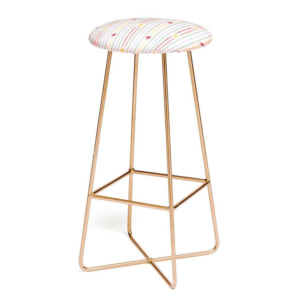 Love_Ryming Festive Starry Stripes Bar Stool