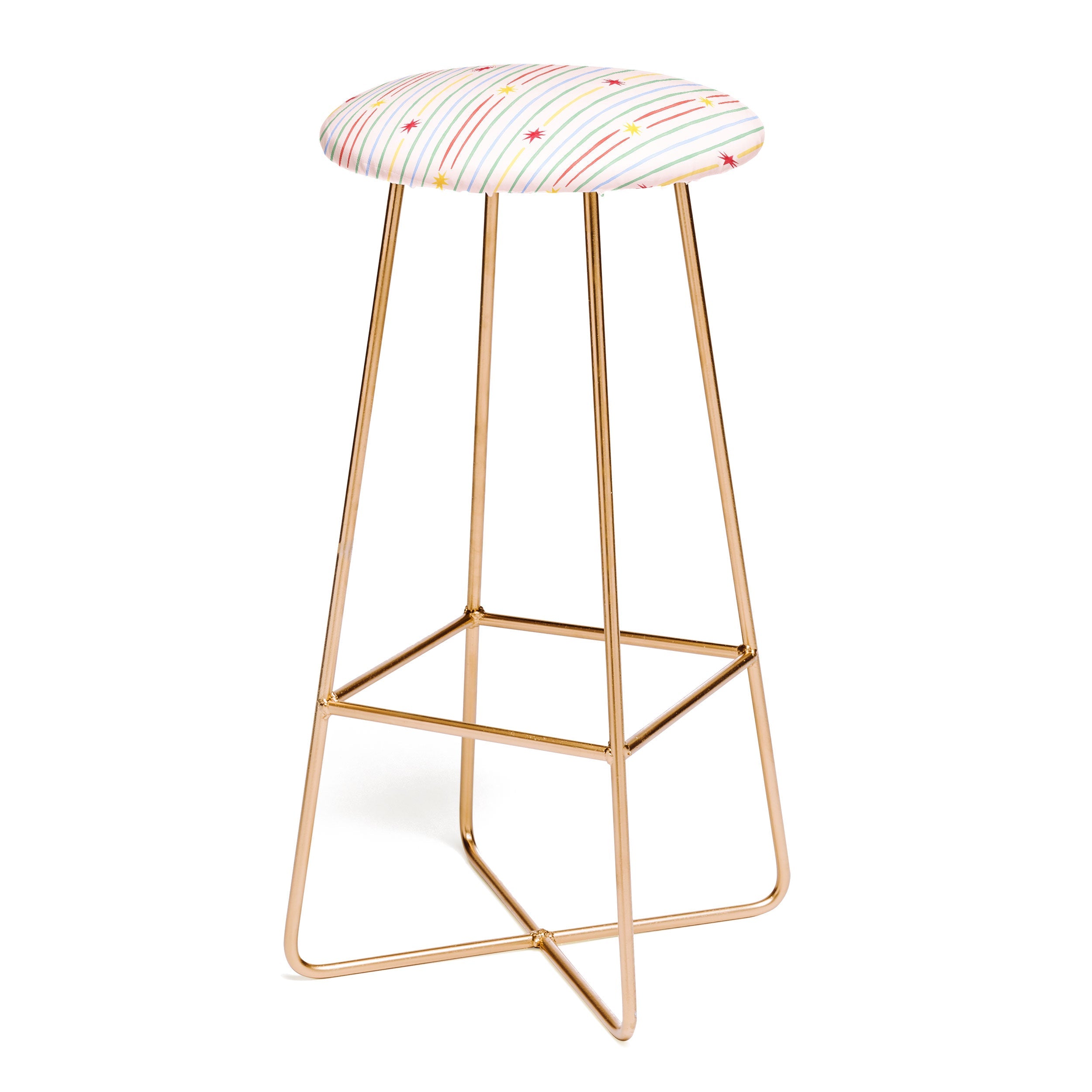 Love_Ryming Festive Starry Stripes Bar Stool