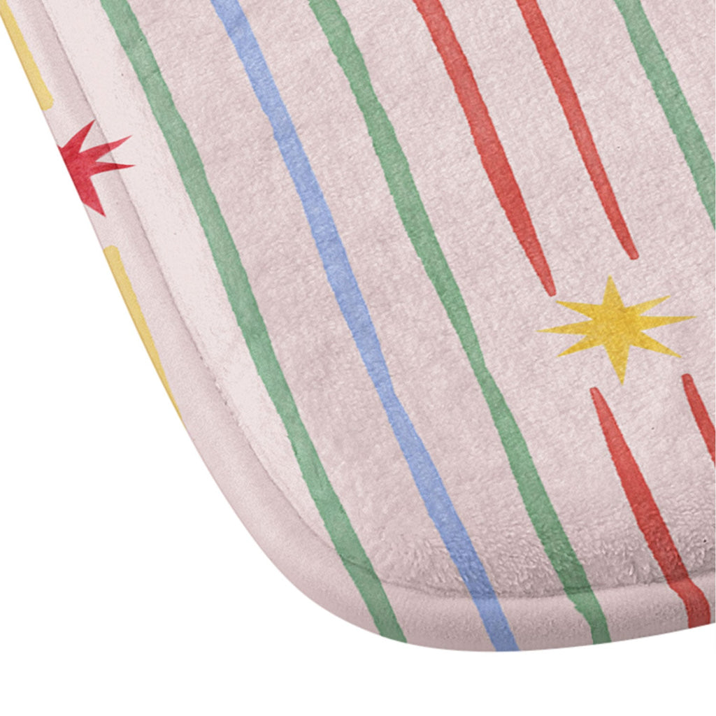 Love_Ryming Festive Starry Stripes Memory Foam Bath Mat