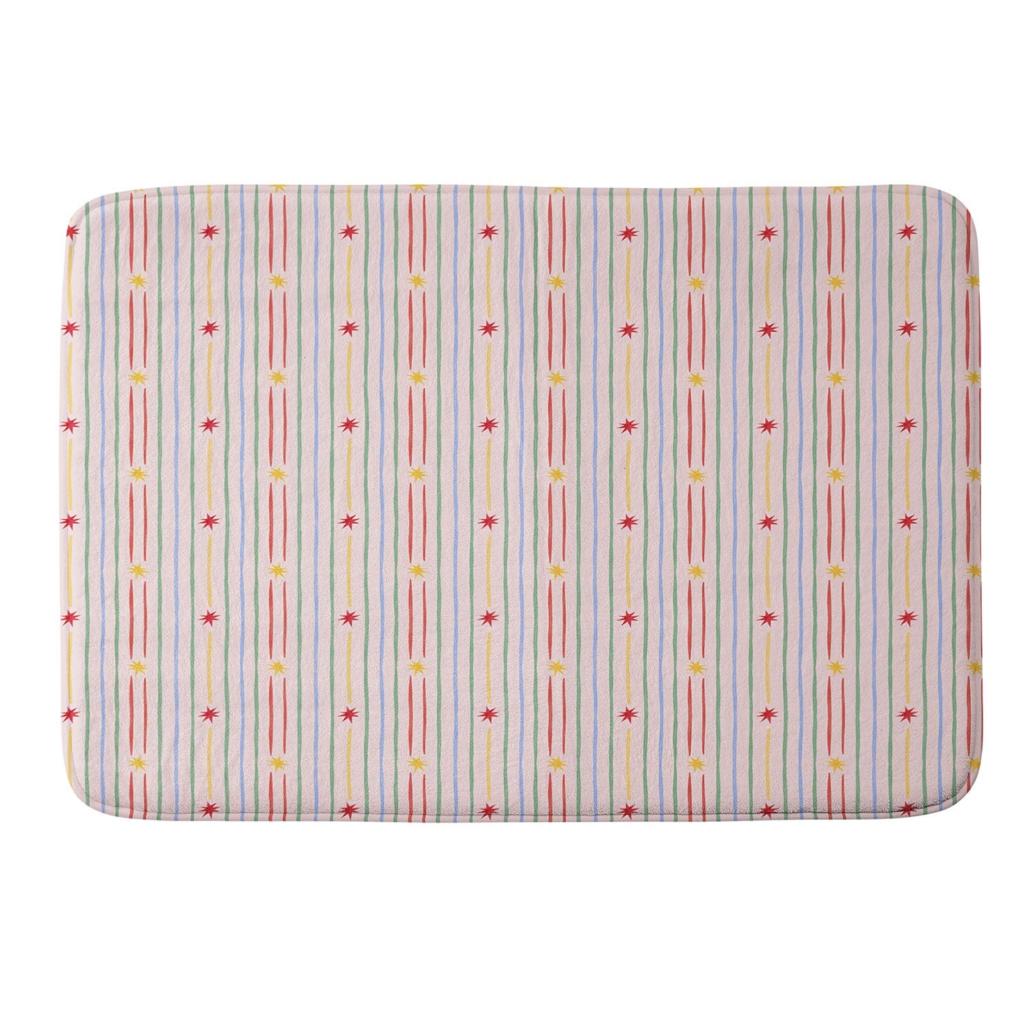 Love_Ryming Festive Starry Stripes Memory Foam Bath Mat
