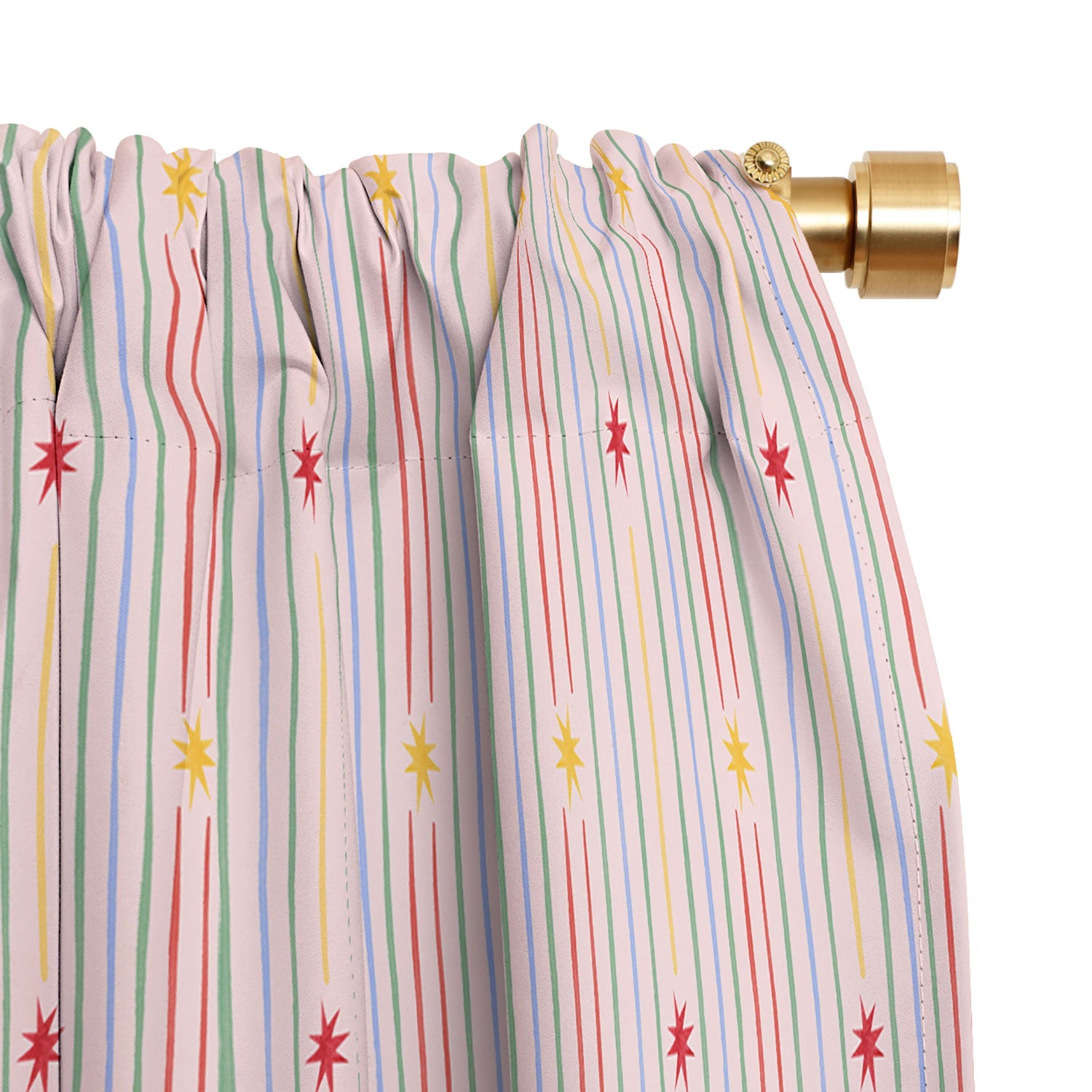 Love_Ryming Festive Starry Stripes Blackout Window Curtain