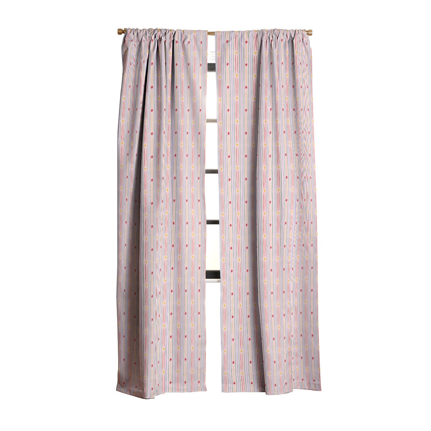 Love_Ryming Festive Starry Stripes Blackout Window Curtain