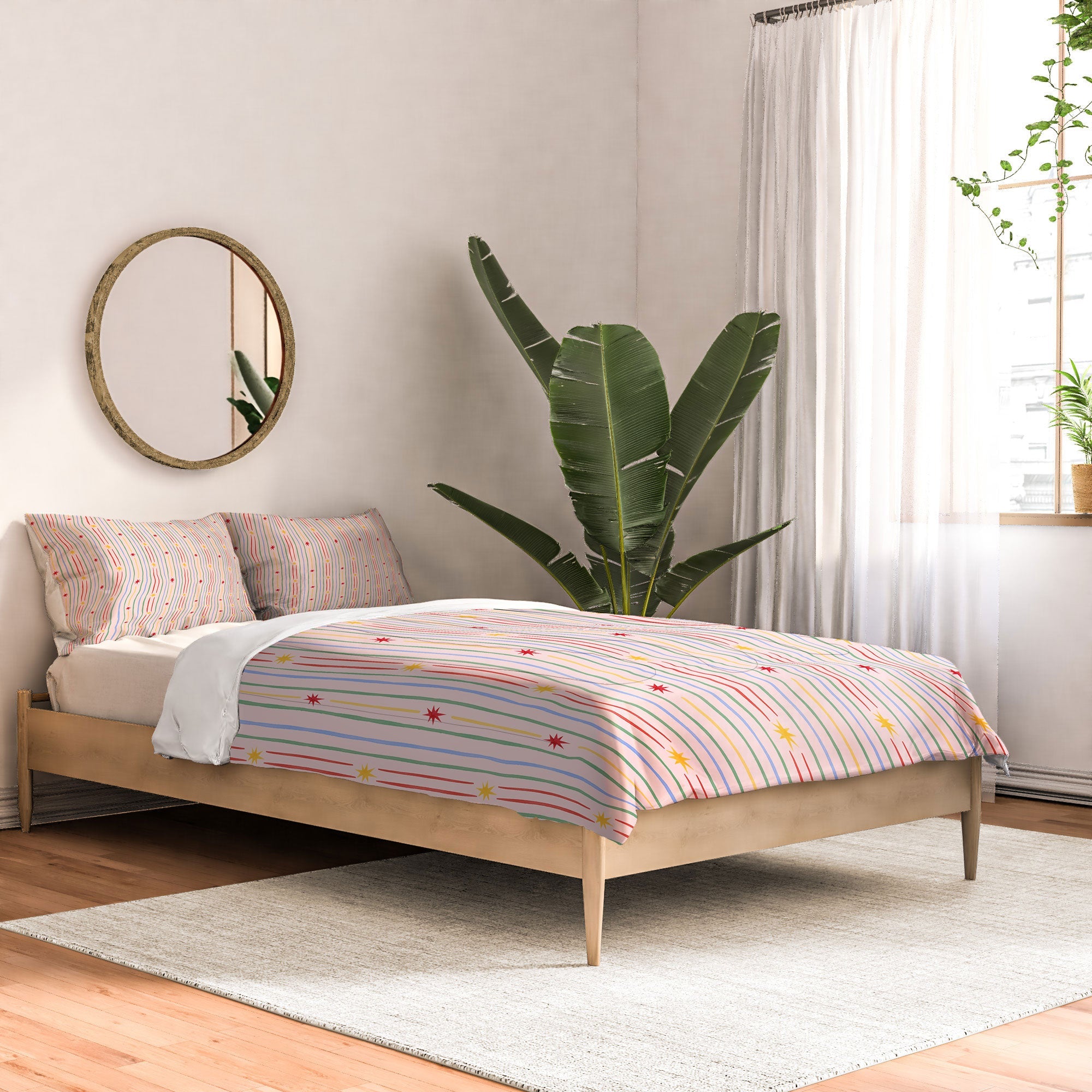 Love_Ryming Festive Starry Stripes Comforter