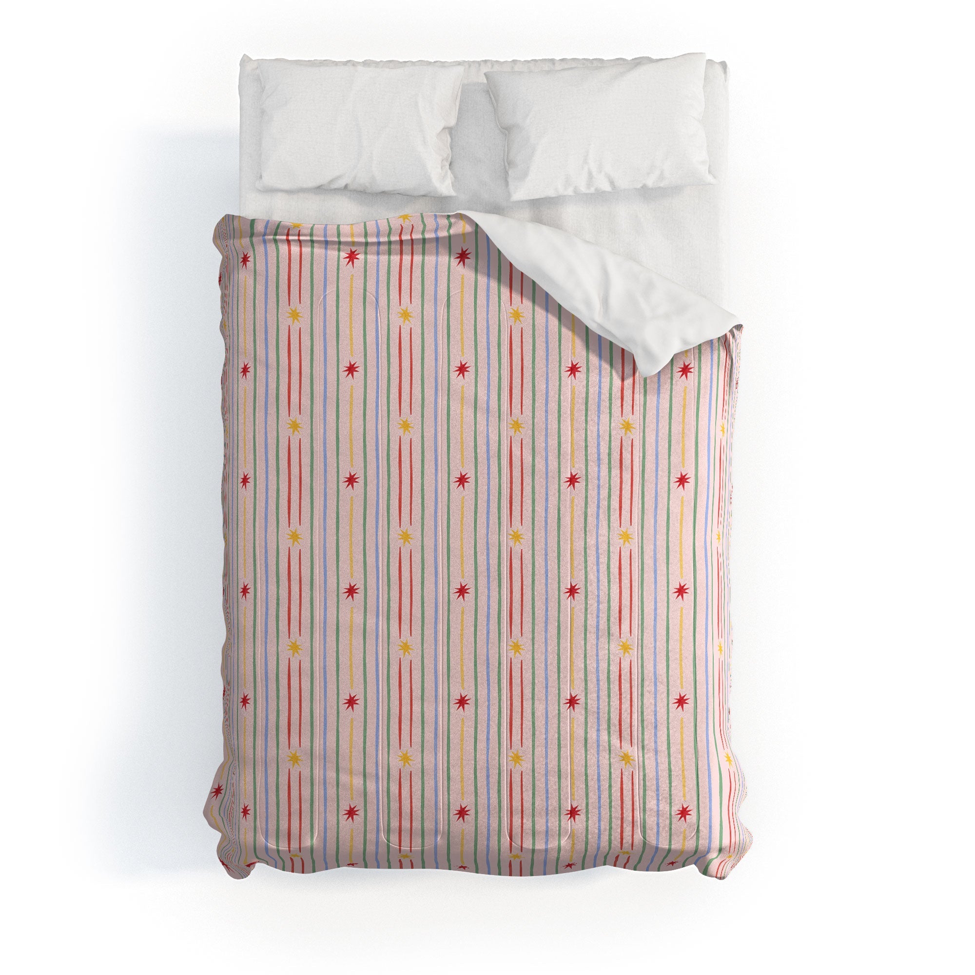 Love_Ryming Festive Starry Stripes Comforter