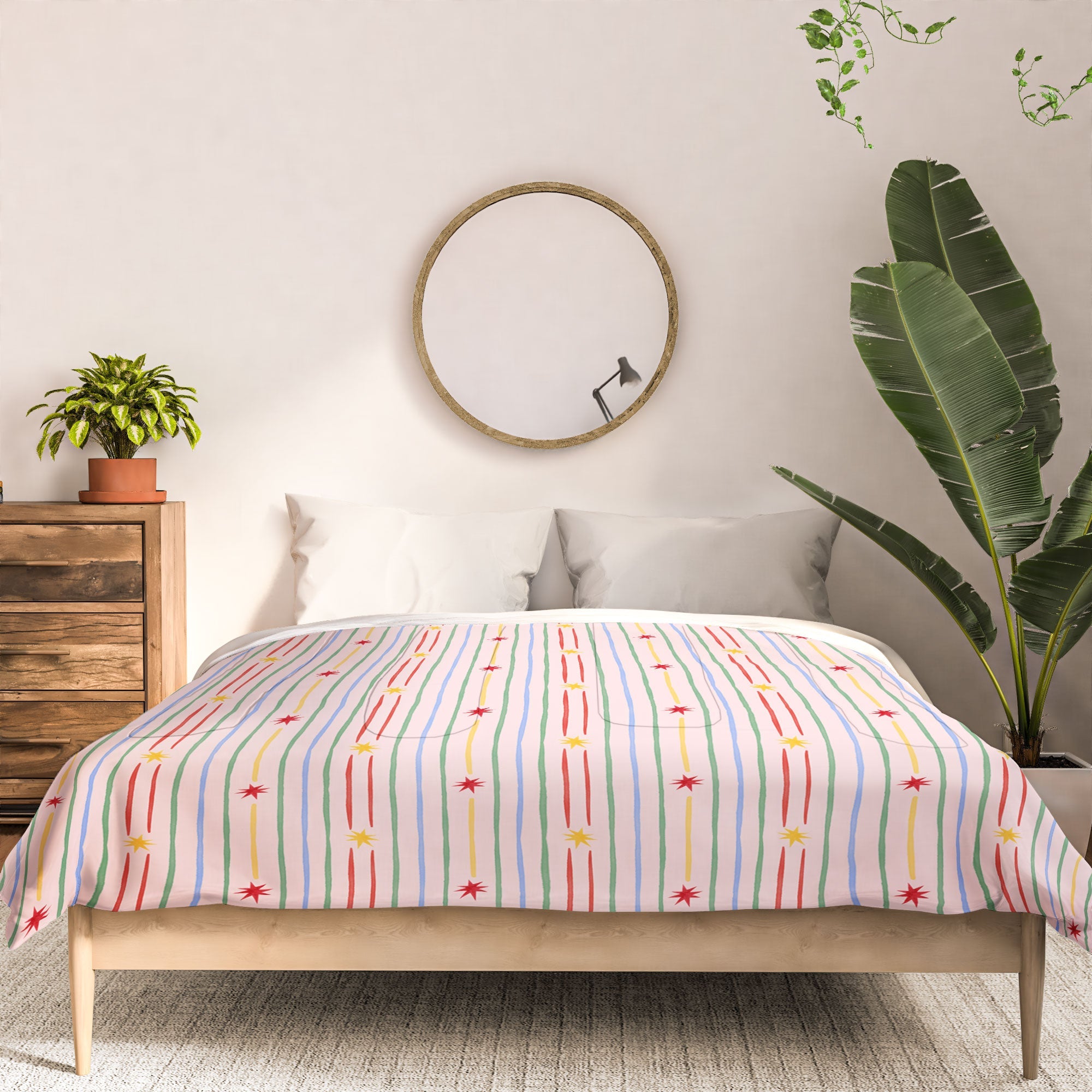 Love_Ryming Festive Starry Stripes Comforter