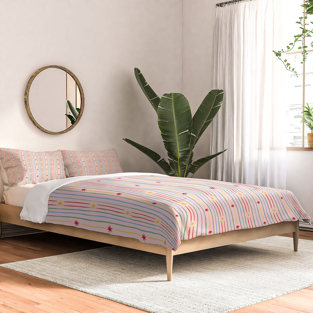 Love_Ryming Festive Starry Stripes Comforter