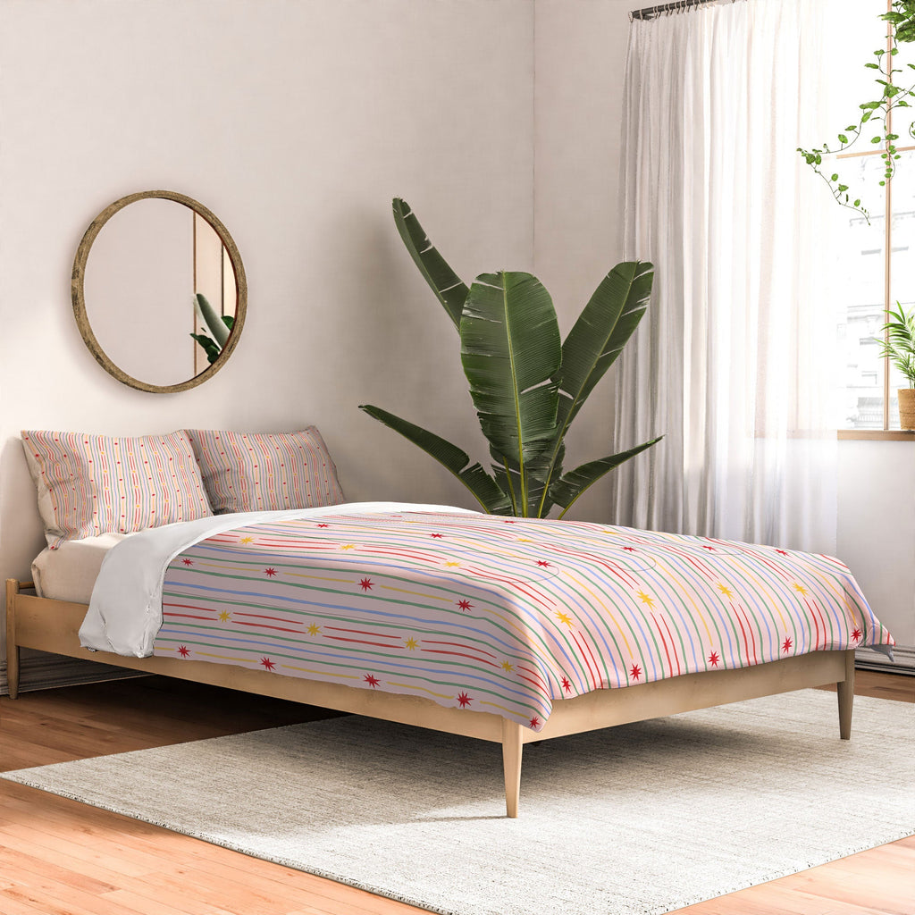 Love_Ryming Festive Starry Stripes Comforter