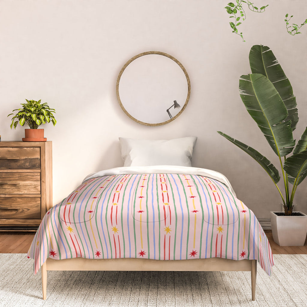 Love_Ryming Festive Starry Stripes Comforter