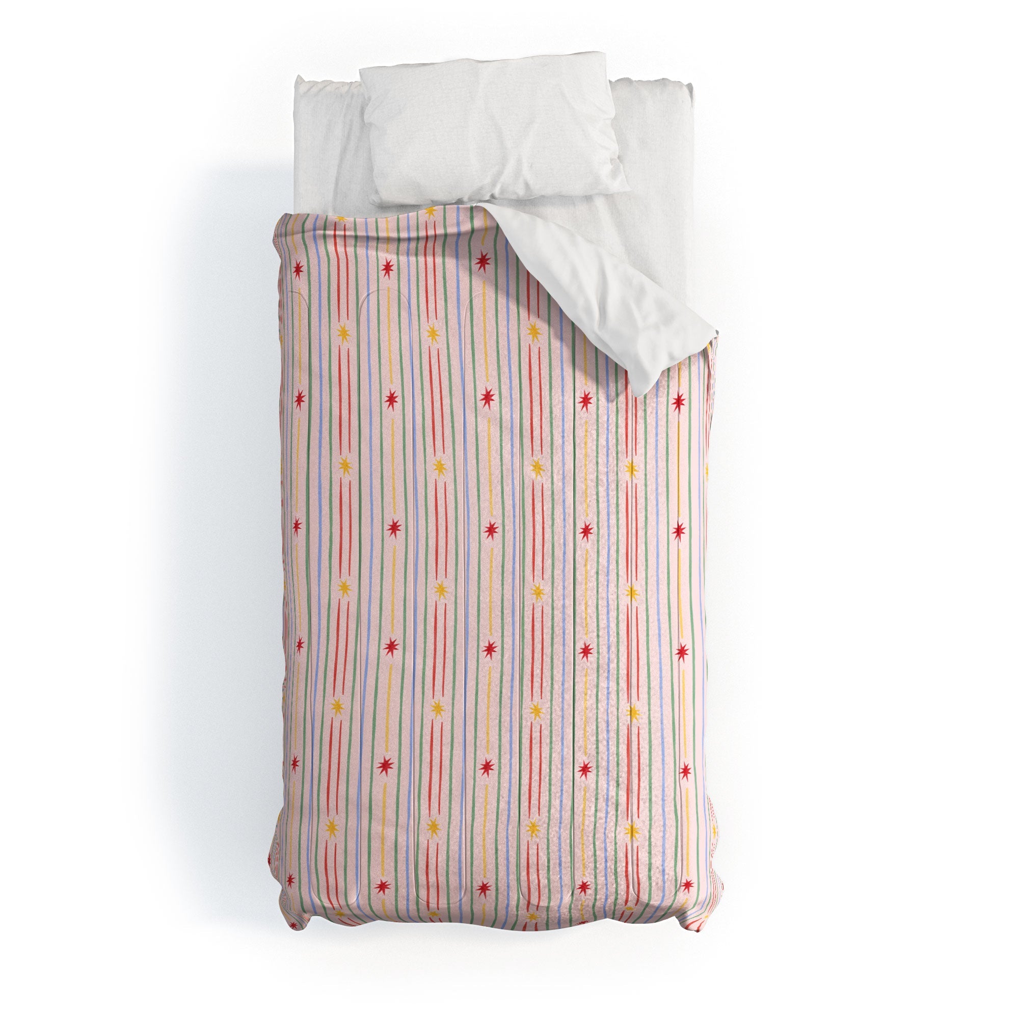 Love_Ryming Festive Starry Stripes Comforter