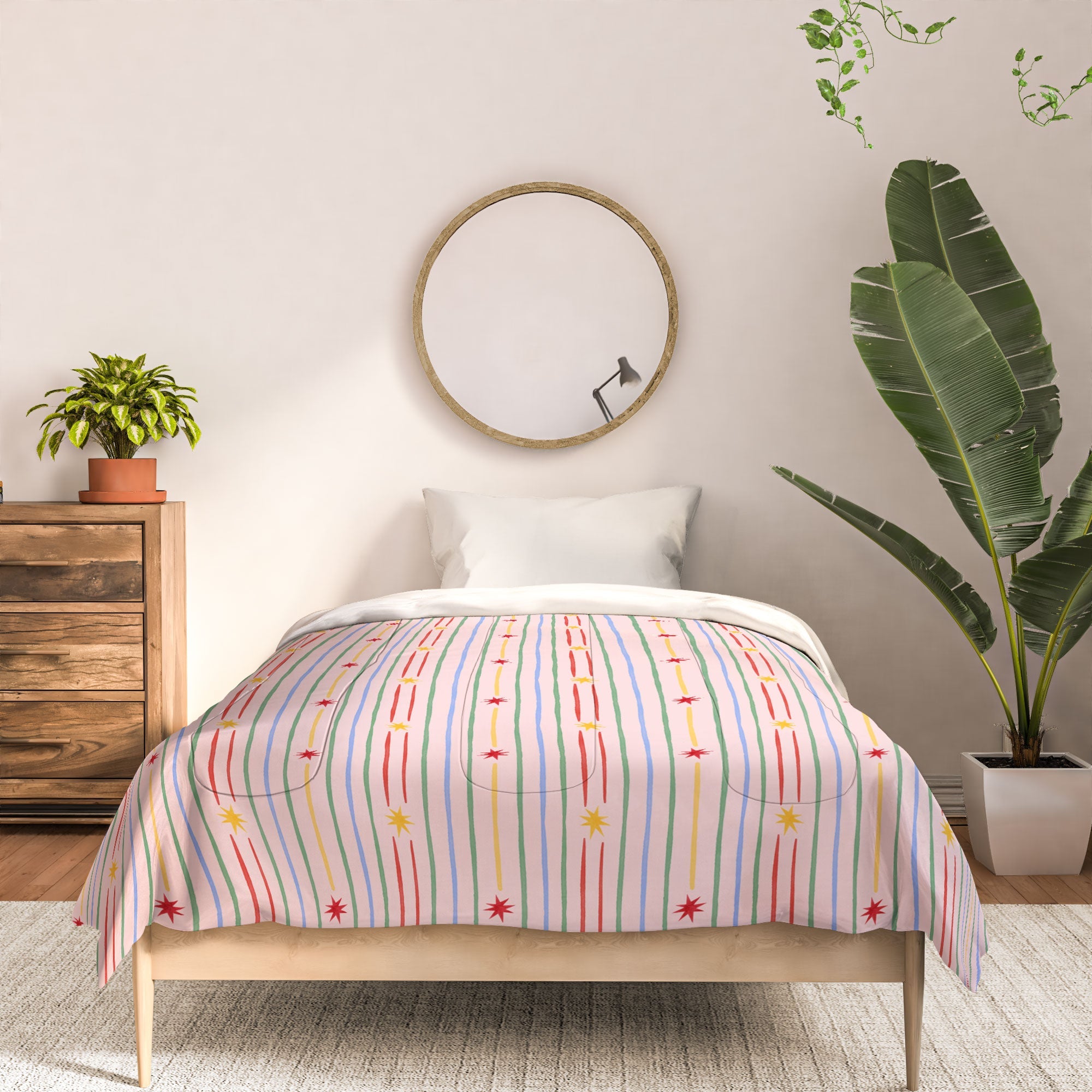 Love_Ryming Festive Starry Stripes Comforter