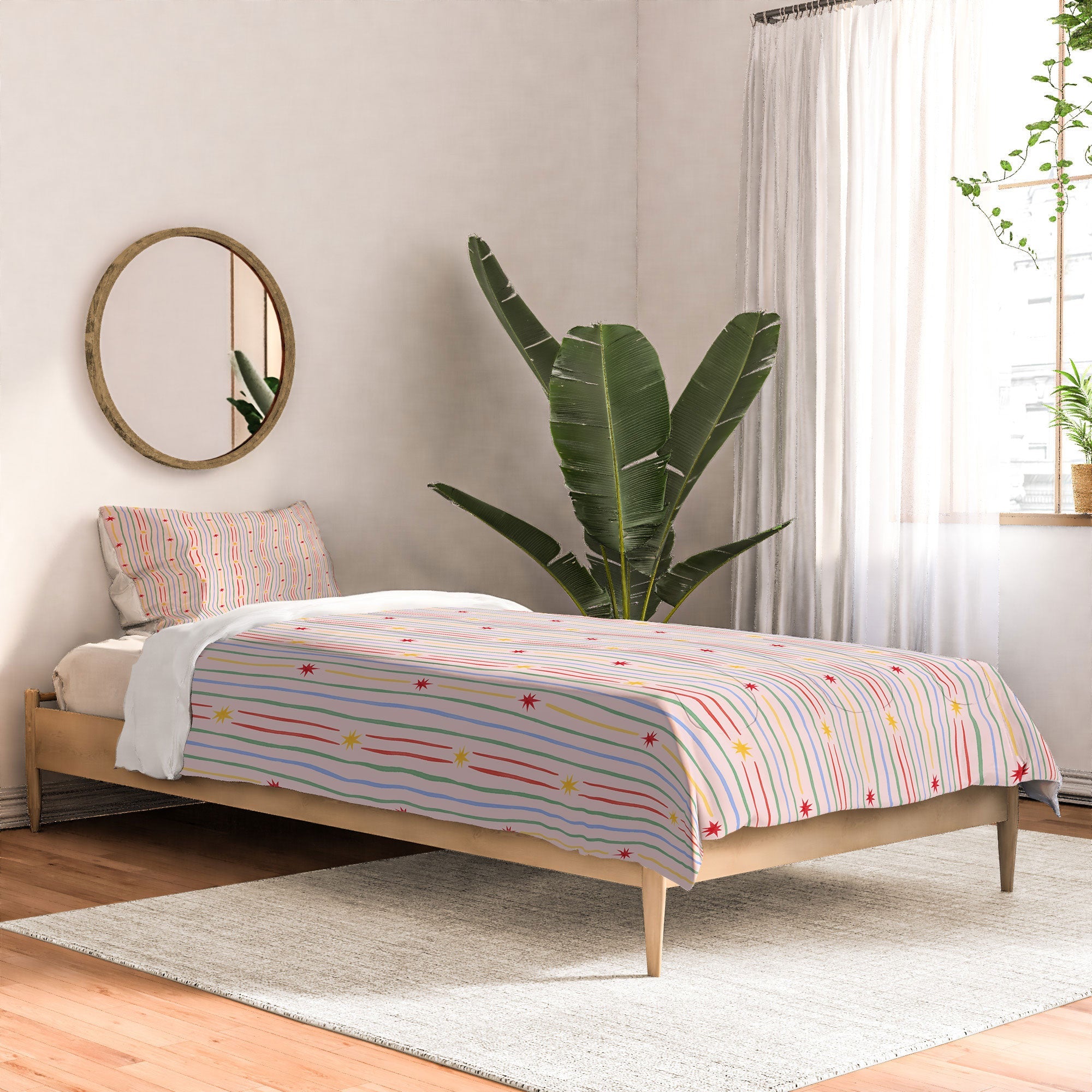 Love_Ryming Festive Starry Stripes Comforter