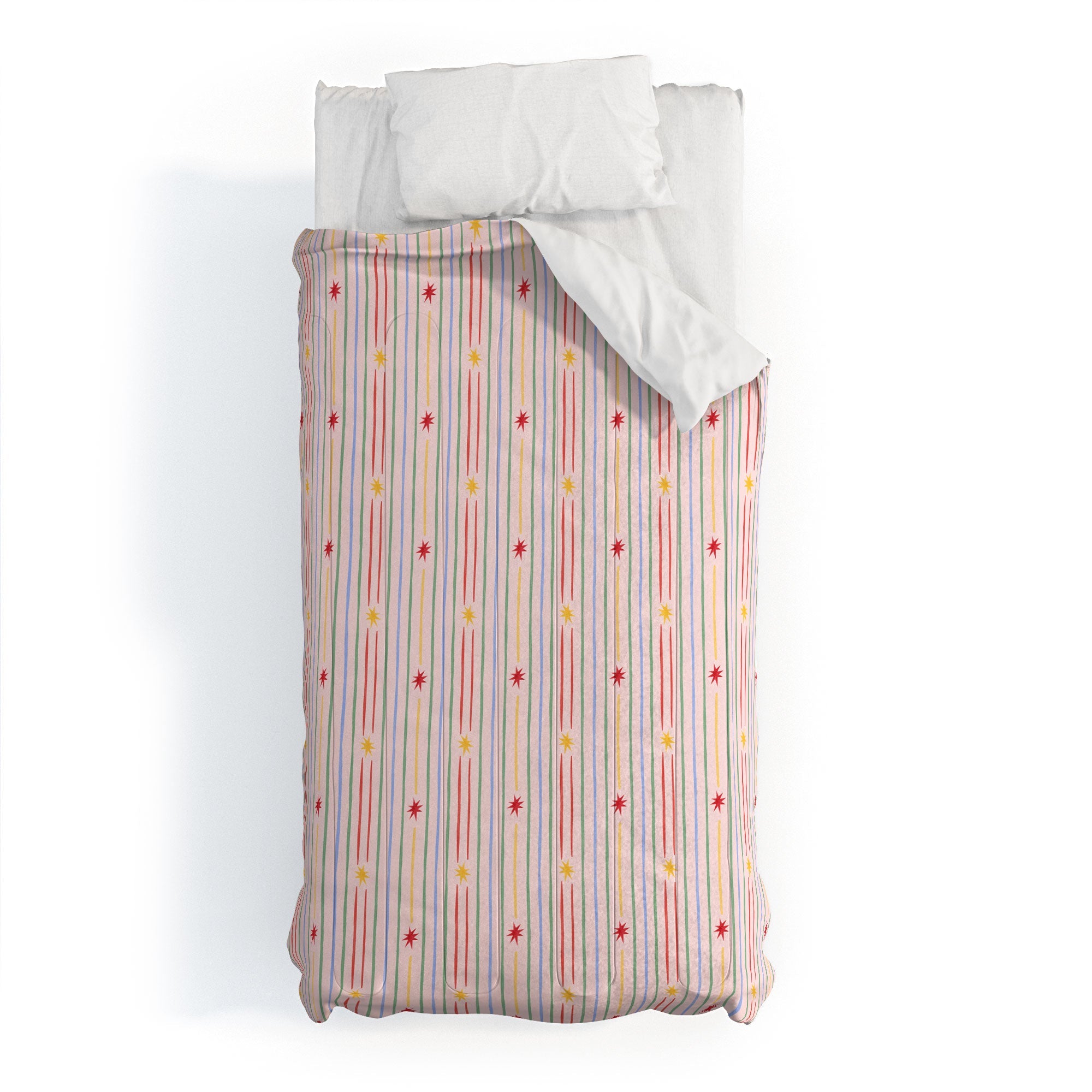 Love_Ryming Festive Starry Stripes Comforter